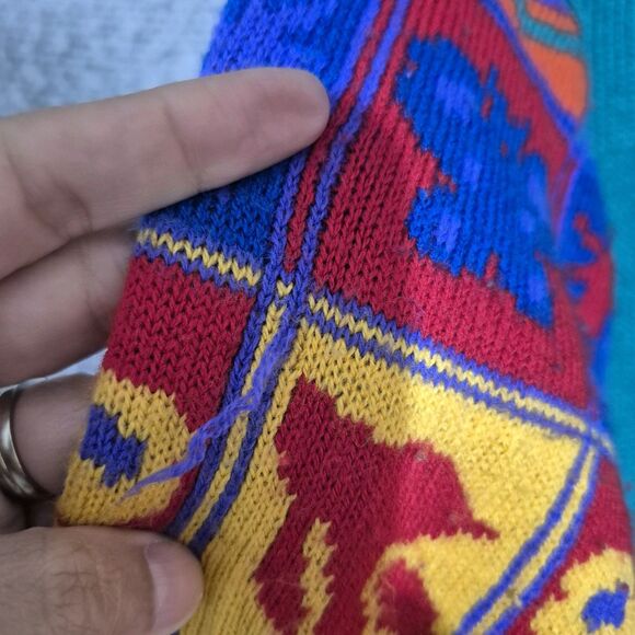 RARE Vtg Disney Store Kids Knit Sweater Lion King Nala 3D Colorful 90s Style - Picture 10 of 10